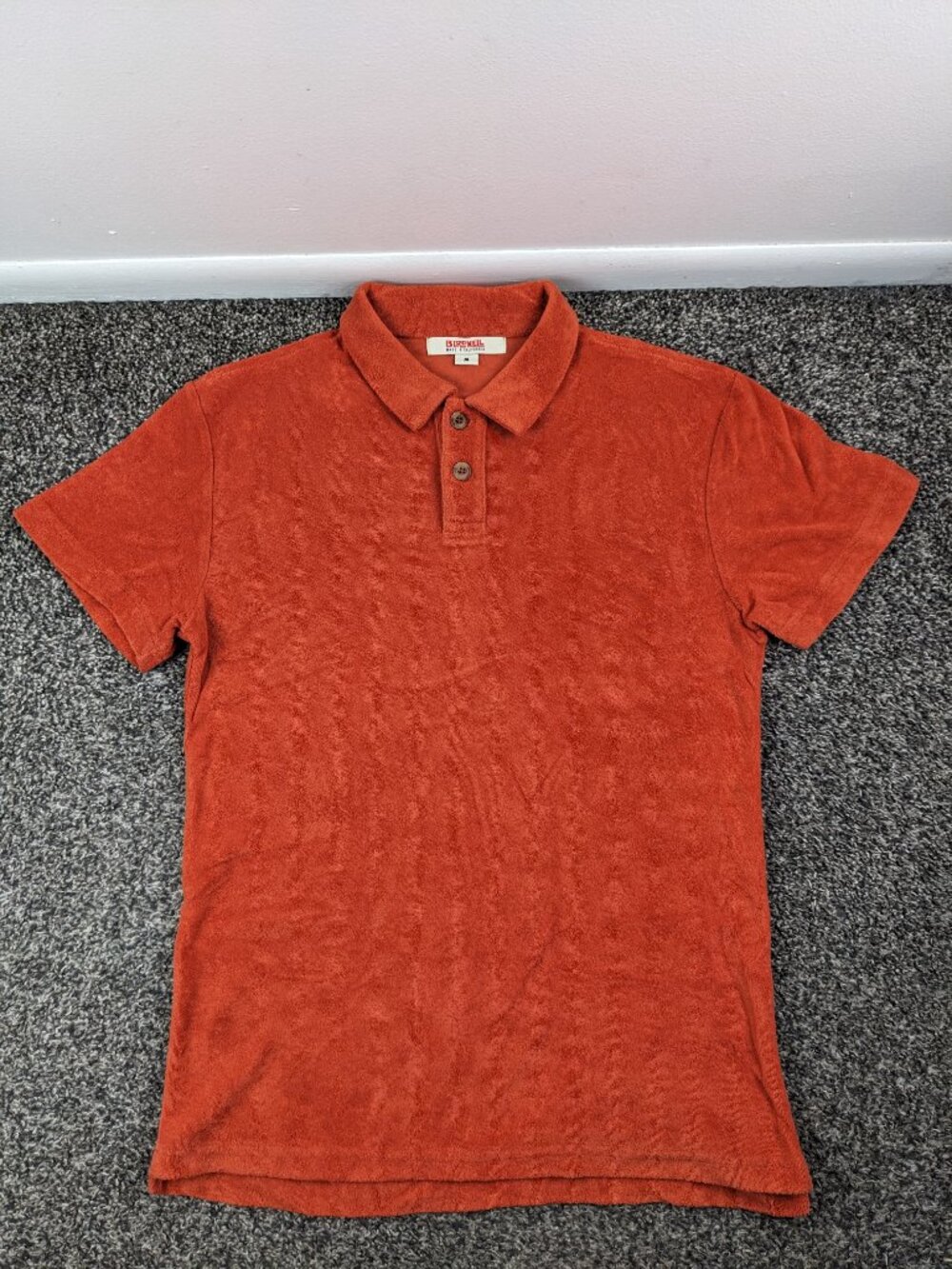 Birdwell Beach Britches Polo Shirt Terry Cotton Orange Mens Medium